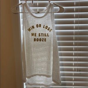 Express brand win or lose we still booze tank top